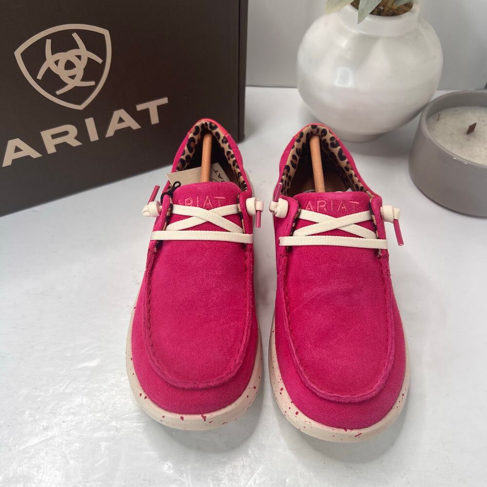 Ariat Hilo Moc Toe Lightweight Lace Up Shoe Hottest Pink Women 6.5B NWB Comfort